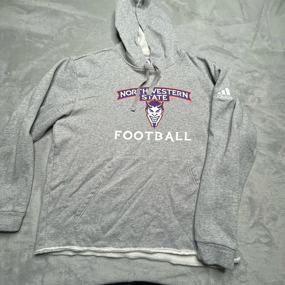 Adidas Northwestern State Demons Football Hoodie Mens XL Gray Pullover NCAA